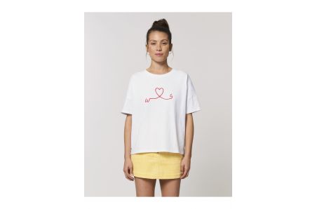 T-shirt Heartbeat en coton bio pour les amoureux