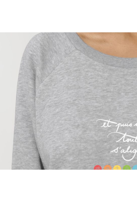 Vêtements de yoga pour femme. Illuminez vos journées en choisissant notre évocateur sweat-shirt "7 Chakras".